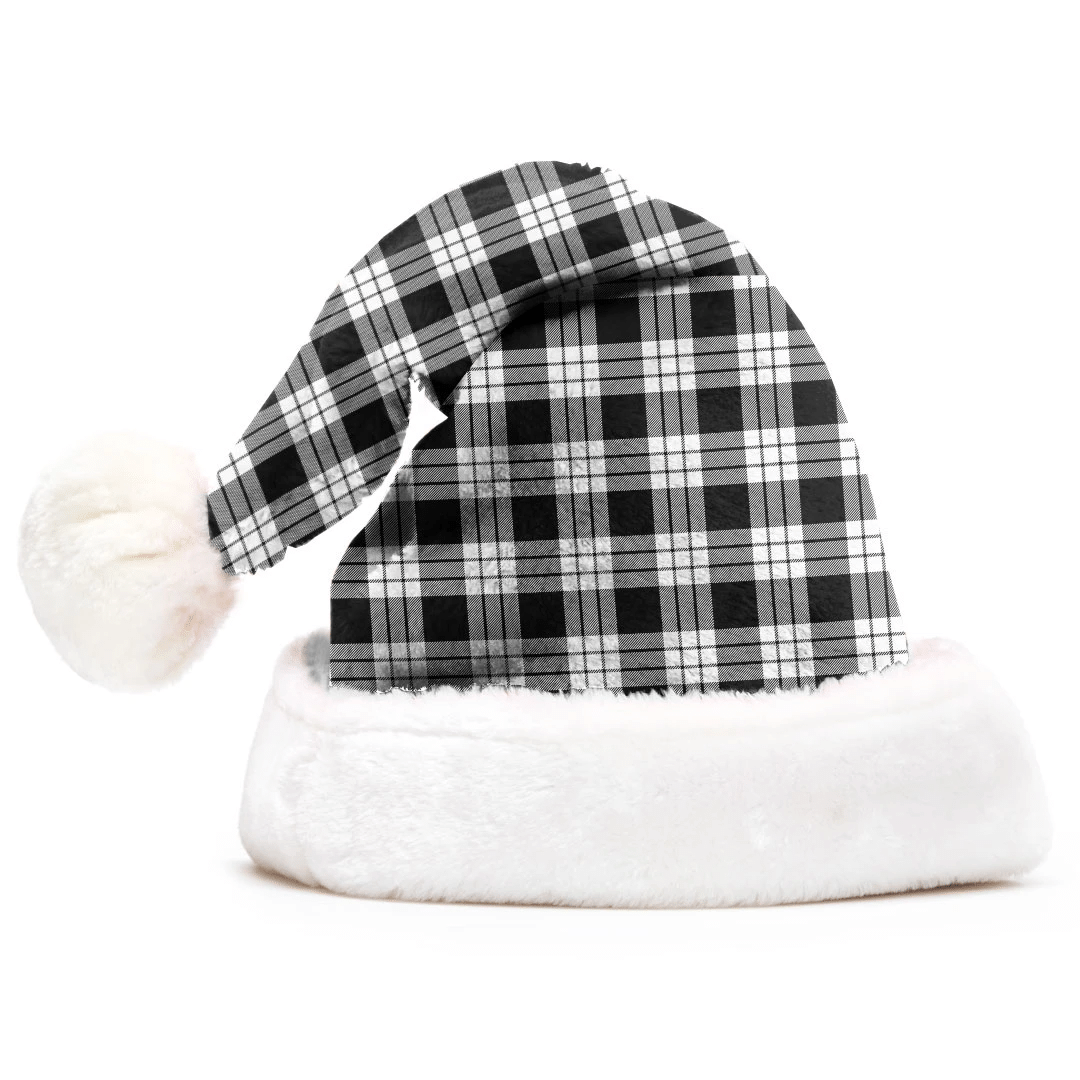 MacFarlane Black & White Ancient Tartan Plaid Christmas Hat