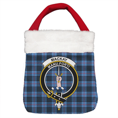 MacKay Blue Tartan Crest Christmas Gift Bag