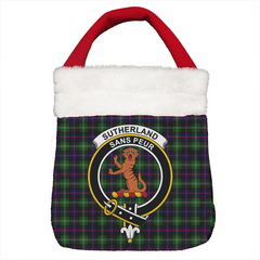 Sutherland Modern Tartan Crest Christmas Gift Bag