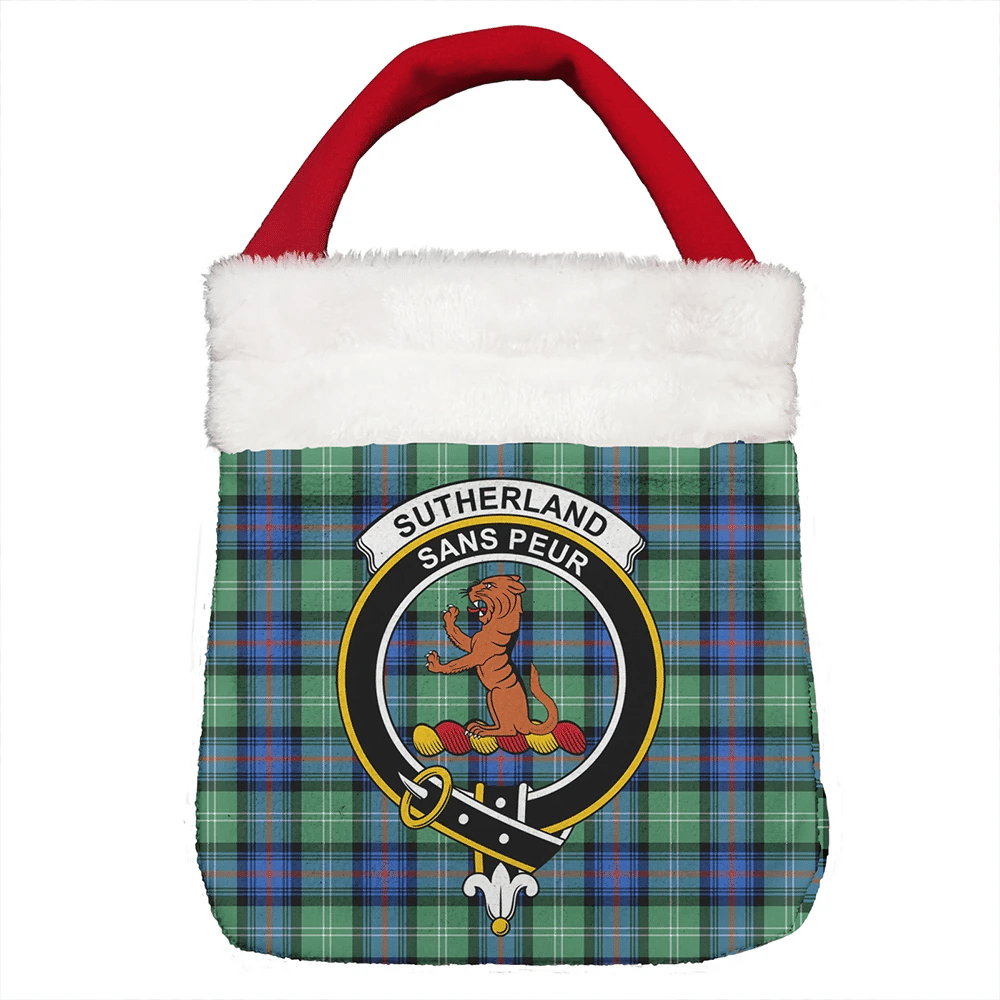 Sutherland Old Ancient Tartan Crest Christmas Gift Bag