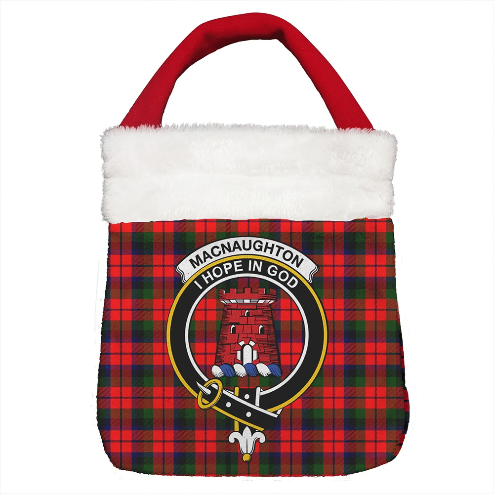 MacNaughton Modern Tartan Crest Christmas Gift Bag