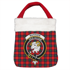Ruthven Modern Tartan Crest Christmas Gift Bag