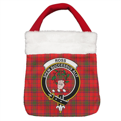 Ross Modern Tartan Crest Christmas Gift Bag