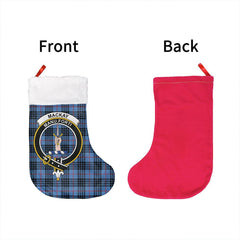 MacKay Blue Tartan Classic Crest Christmas Sock