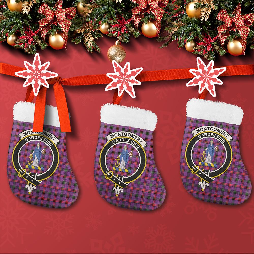 Montgomery Modern Tartan Classic Crest Christmas Sock