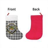 Douglas Grey Modern Tartan Classic Crest Christmas Sock