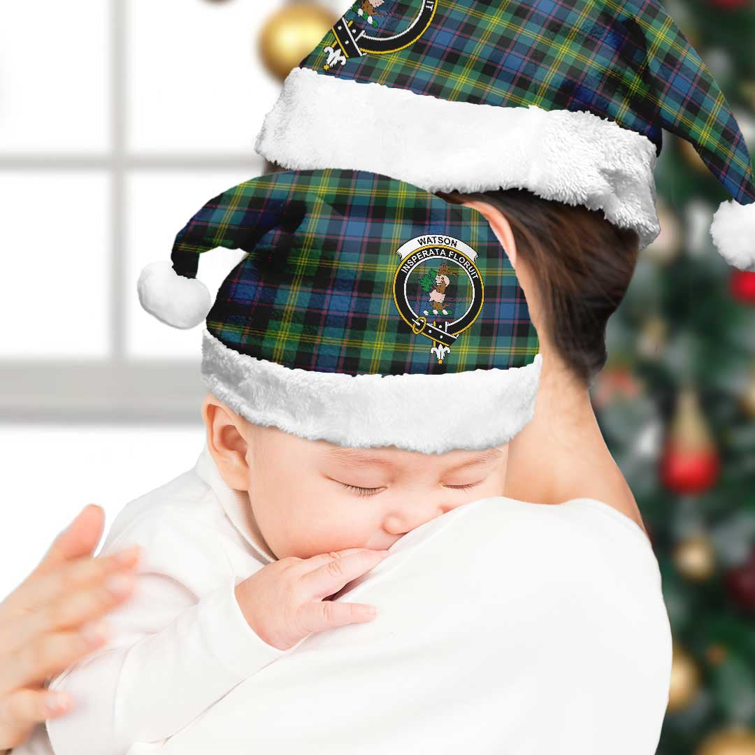 Watson Ancient Tartan Crest Christmas Hat