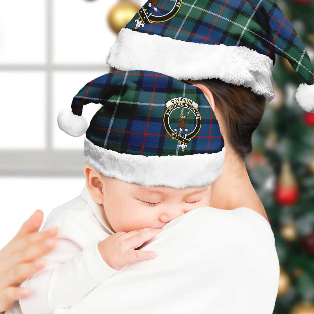 Davidson of Tulloch Tartan Crest Christmas Hat