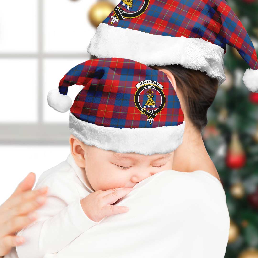 Galloway Red Tartan Crest Christmas Hat