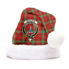 Morrison Red Modern Tartan Crest Christmas Hat