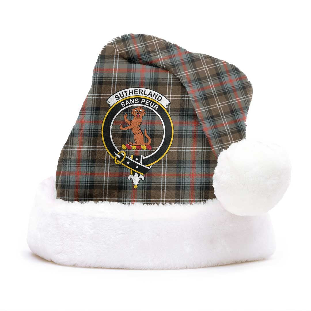 Sutherland Weathered Tartan Crest Christmas Hat