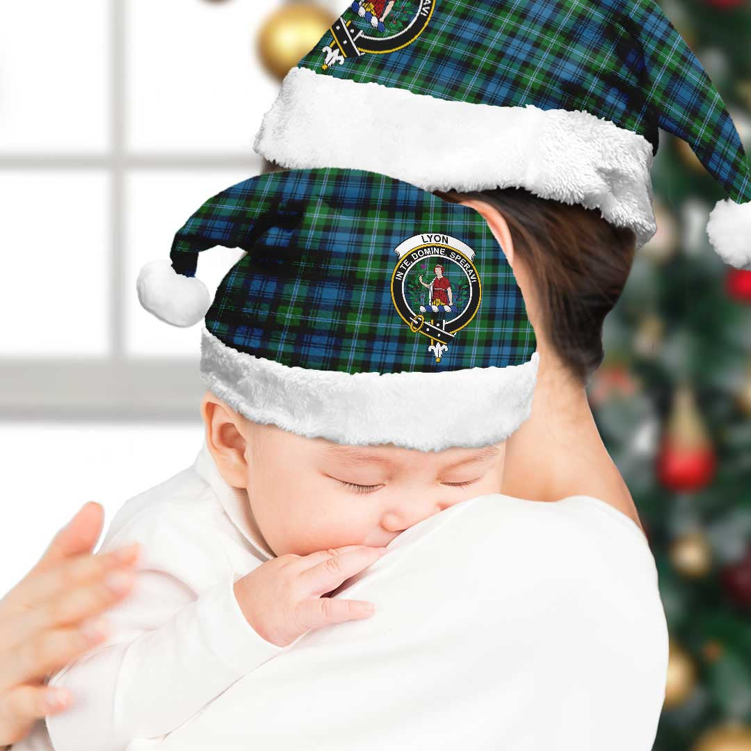 Lyon Clan Tartan Crest Christmas Hat