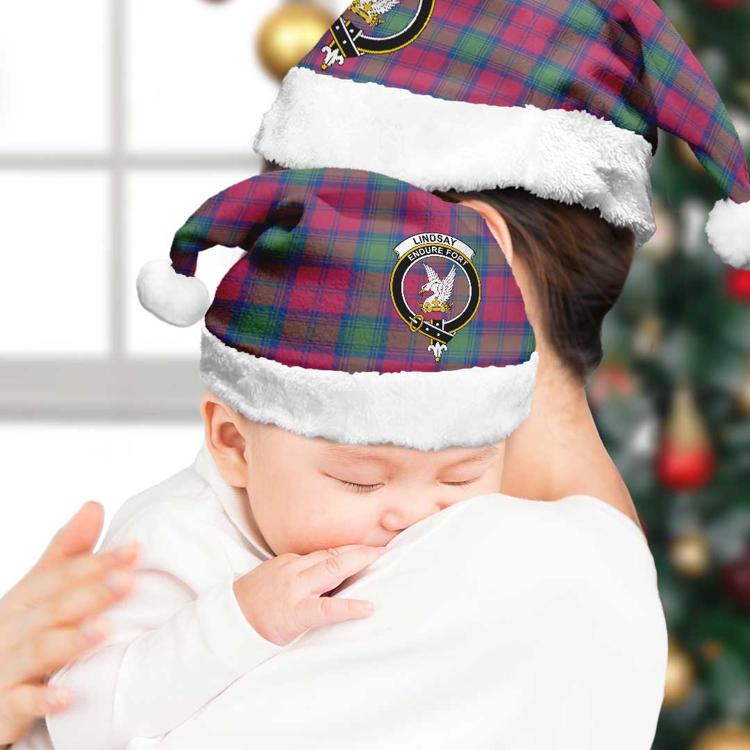Lindsay Ancient Tartan Crest Christmas Hat