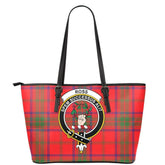 Ross Modern Tartan Crest Leather Tote