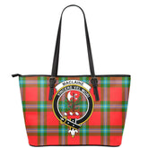 MacLaine of Loch Buie Hunting Ancient Tartan Crest Leather Tote