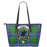 Turnbull Hunting Tartan Crest Leather Tote