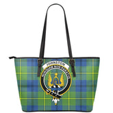 Johnston Ancient Tartan Crest Leather Tote