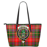 Somerville Modern Tartan Crest Leather Tote