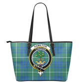 Hamilton Hunting Ancient Tartan Crest Leather Tote