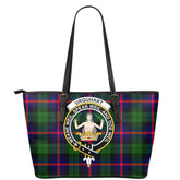 Urquhart Modern Tartan Crest Leather Tote