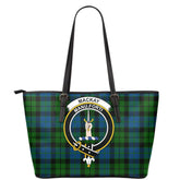MacKay Modern Tartan Crest Leather Tote
