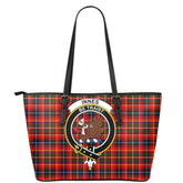 Innes Modern Tartan Crest Leather Tote