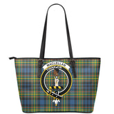 MacLellan Ancient Tartan Crest Leather Tote