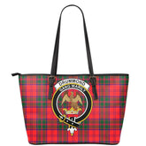 Drummond Modern Tartan Crest Leather Tote