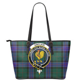 Sinclair Hunting Modern Tartan Crest Leather Tote