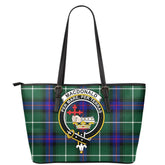 MacDonald of the Isles Hunting Modern Tartan Crest Leather Tote