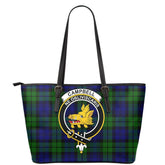 Campbell Modern Tartan Crest Leather Tote