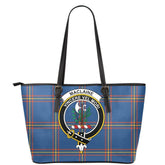 MacLaine of Loch Buie Tartan Crest Leather Tote