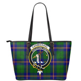 Carmichael Modern Tartan Crest Leather Tote