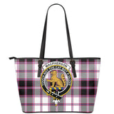 MacPherson Hunting Modern Tartan Crest Leather Tote