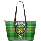 Galloway District Tartan Crest Leather Tote