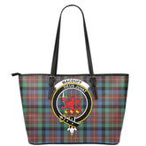 MacDuff Hunting Ancient Tartan Crest Leather Tote