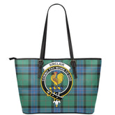 Sinclair Hunting Ancient Tartan Crest Leather Tote
