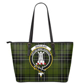 MacLean Hunting Ancient Tartan Crest Leather Tote