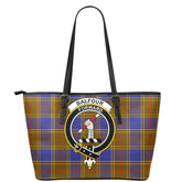 Balfour Modern Tartan Crest Leather Tote