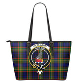 Clelland Modern Tartan Crest Leather Tote