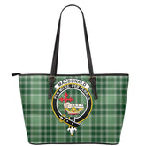 MacDonald Lord of the Isles Hunting Tartan Crest Leather Tote