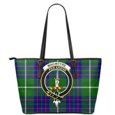MacIntyre Hunting Modern Tartan Crest Leather Tote