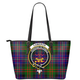 Cameron of Erracht Modern Tartan Crest Leather Tote