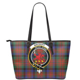 MacDuff Hunting Modern Tartan Crest Leather Tote