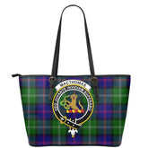 MacThomas Modern Tartan Crest Leather Tote