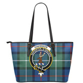 Davidson of Tulloch Tartan Crest Leather Tote