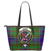 Adam Tartan Crest Leather Tote
