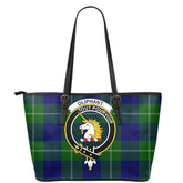 Oliphant Modern Tartan Crest Leather Tote