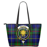 MacLeod of Harris Modern Tartan Crest Leather Tote