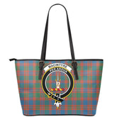 MacIntyre Ancient Tartan Crest Leather Tote